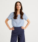 Basic Round Neck Blouse - 66lbluflo