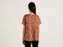 Basic Round Neck Blouse - Rust