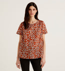 Basic Round Neck Blouse - Rust
