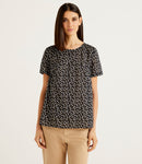 Basic Round Neck Blouse - Black