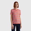 Basic Woman Stripe Tee - Orange/White