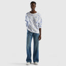 SundySunshine Print Sweatshirt - Blue/white