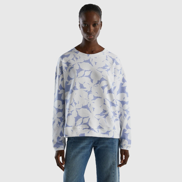 SundySunshine Print Sweatshirt - Blue/white