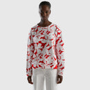 SundySunshine Print Sweatshirt - Orange/white