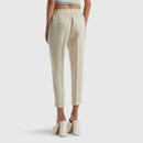 Funizone Linen Crop Trousers - Beige