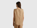 Linen Sleeveless Shirt - Sand
