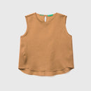 Linen Sleeveless Shirt - Sand
