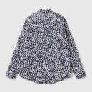 Long Sleeve Print Blouse - Blue/black Dot