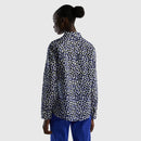 Long Sleeve Print Blouse - Blue/black Dot