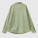 Long Sleeve Print Blouse - Green Floral