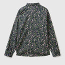 Long Sleeve Print Blouse - Navy/green Floral