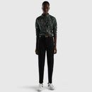 Long Sleeve Print Blouse - Navy/green Floral