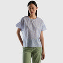 Basic Round Neck Blouse - Lilac Floral