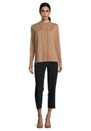 Long Sleeve Zipped Cardigan - Camel Melange