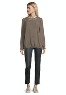 Check Long Sleeve Blouse - Brown/green