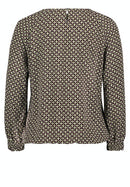 Check Long Sleeve Blouse - Brown/green