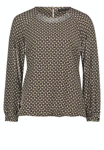 Check Long Sleeve Blouse - Brown/green