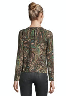 Long Sleeve Knitted Jacket - Taupe/green