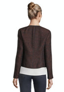 Long Sleeve Blazer - Dark Blue/brown