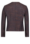 Long Sleeve Blazer - Dark Blue/brown