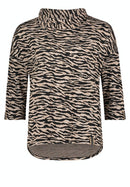 3/4 Sleeve Sweater - Black/camel