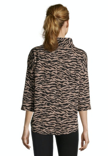 3/4 Sleeve Sweater - Black/camel