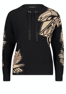 Long Sleeve Crew Neck - Black/camel