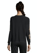 Long Sleeve Crew Neck - Black/camel