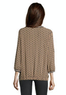 3/4 Sleeve Blouse - Black/camel