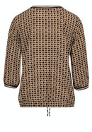 3/4 Sleeve Blouse - Black/camel