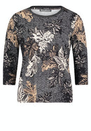 3/4 Sleeve Shirt - Black/stone