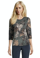 3/4 Sleeve Shirt - Black/stone