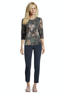 3/4 Sleeve Shirt - Black/stone