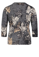 3/4 Sleeve Shirt - Black/stone