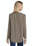 Long Sleeve Blouse - Black/stone