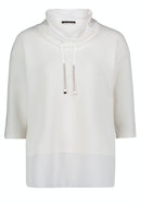 3/4 Sleeve Plain Sweatshirt - Offwhite