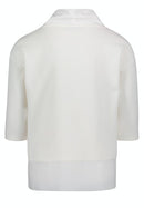 3/4 Sleeve Plain Sweatshirt - Offwhite