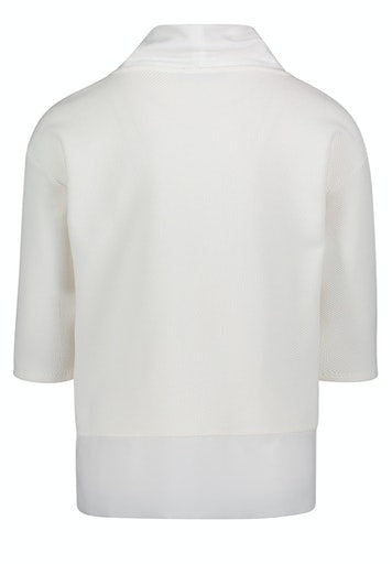 3/4 Sleeve Plain Sweatshirt - Offwhite