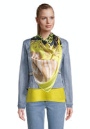 Print Scarf - Yellow/dark Blue