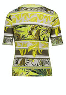Short Sleeve Print T-Shirt - Green/yellow