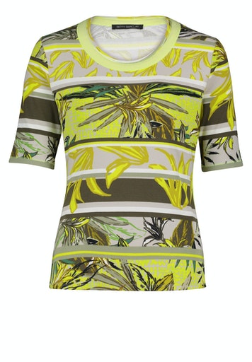 Short Sleeve Print T-Shirt - Green/yellow