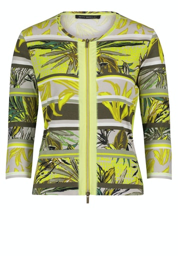 3/4 Sleeve Zip Jacket - Green/yellow