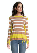 Long Sleeve Stripe Jumper - Camel/yellow