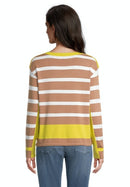 Long Sleeve Stripe Jumper - Camel/yellow