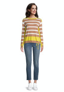 Long Sleeve Stripe Jumper - Camel/yellow
