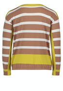 Long Sleeve Stripe Jumper - Camel/yellow