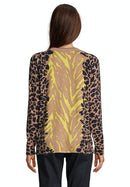 Long Sleeve Print Jumper - Camel/yellow