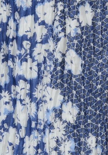 Print Scarf - Blue/cream