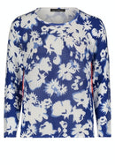 Long Sleeve Print Jumper - Blue/cream