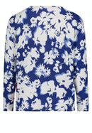 Long Sleeve Print Jumper - Blue/cream